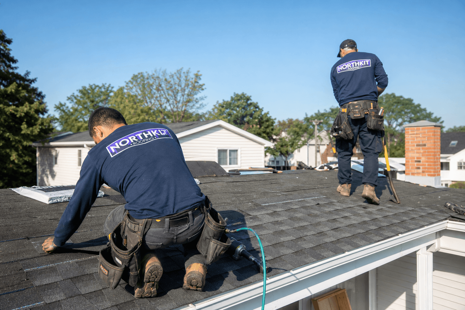 Northkit crew installing a new roof on a New Jersey home